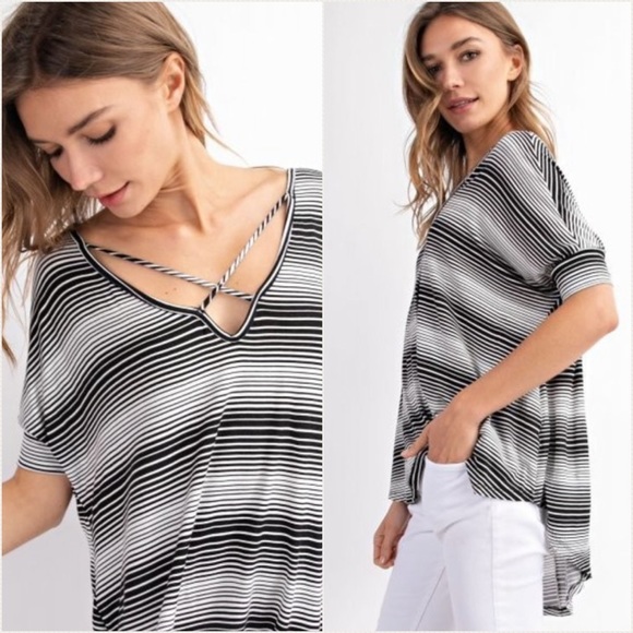 Soft striped oversized top - Picture 3 of 4